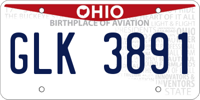 OH license plate GLK3891