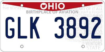 OH license plate GLK3892
