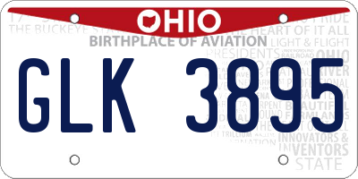 OH license plate GLK3895