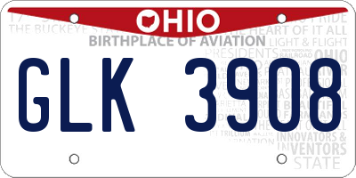 OH license plate GLK3908