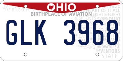 OH license plate GLK3968
