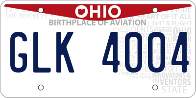 OH license plate GLK4004