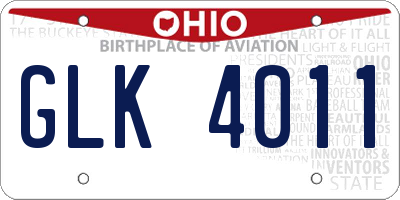 OH license plate GLK4011