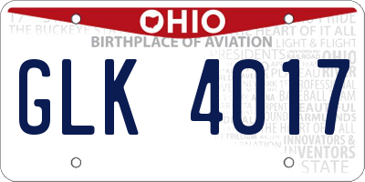 OH license plate GLK4017
