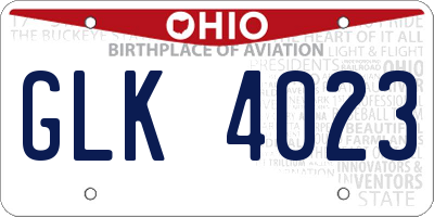 OH license plate GLK4023