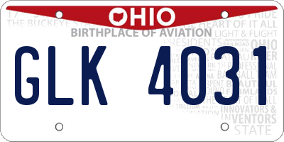 OH license plate GLK4031