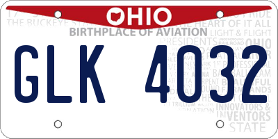 OH license plate GLK4032