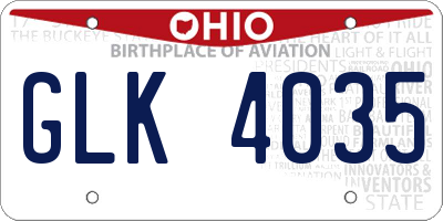 OH license plate GLK4035