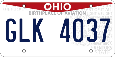 OH license plate GLK4037