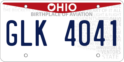 OH license plate GLK4041