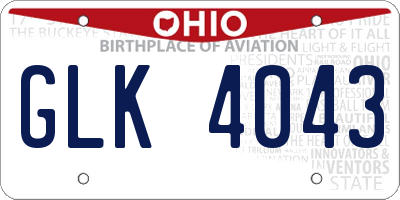 OH license plate GLK4043