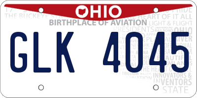 OH license plate GLK4045
