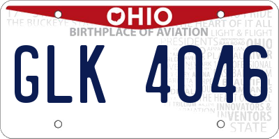OH license plate GLK4046