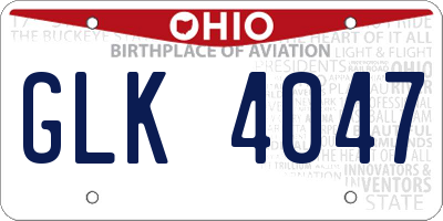 OH license plate GLK4047