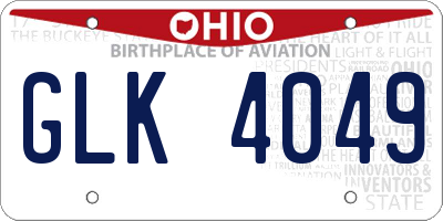 OH license plate GLK4049