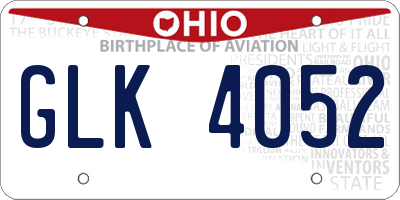 OH license plate GLK4052
