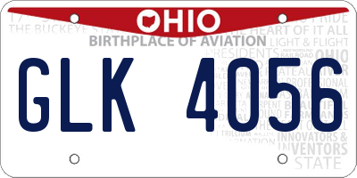 OH license plate GLK4056