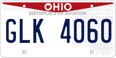 OH license plate GLK4060