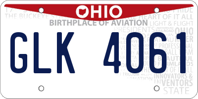 OH license plate GLK4061