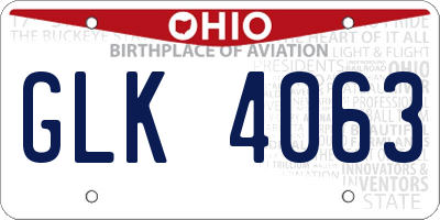 OH license plate GLK4063