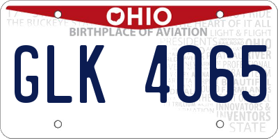 OH license plate GLK4065