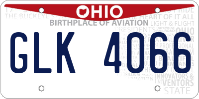 OH license plate GLK4066