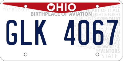 OH license plate GLK4067