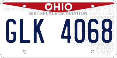 OH license plate GLK4068