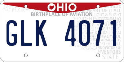 OH license plate GLK4071