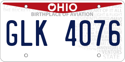 OH license plate GLK4076