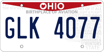 OH license plate GLK4077