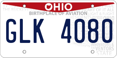OH license plate GLK4080