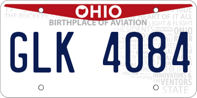 OH license plate GLK4084
