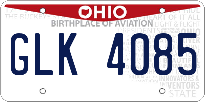 OH license plate GLK4085