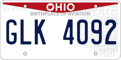 OH license plate GLK4092