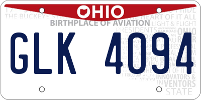 OH license plate GLK4094