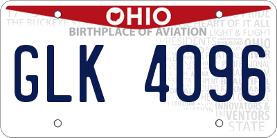 OH license plate GLK4096