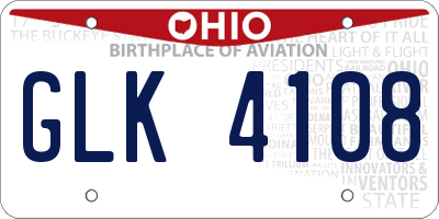 OH license plate GLK4108