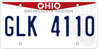 OH license plate GLK4110