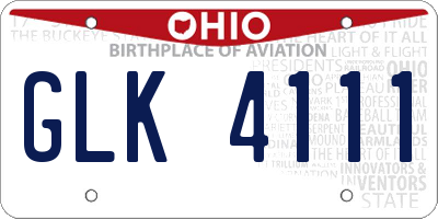 OH license plate GLK4111