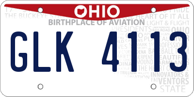 OH license plate GLK4113