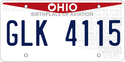 OH license plate GLK4115