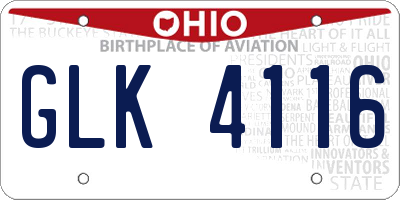 OH license plate GLK4116
