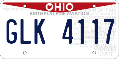 OH license plate GLK4117