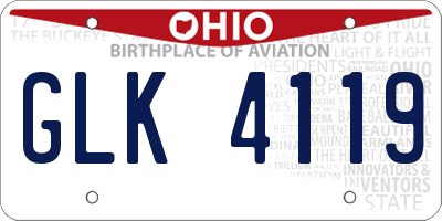 OH license plate GLK4119