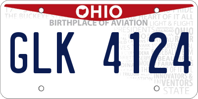 OH license plate GLK4124