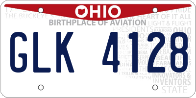 OH license plate GLK4128