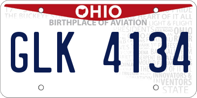OH license plate GLK4134