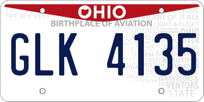 OH license plate GLK4135