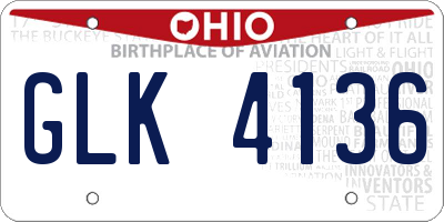 OH license plate GLK4136